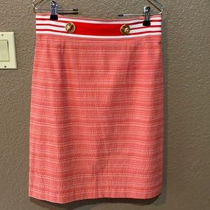 Antonio Melani pencil skirt, size 8, orange&white
